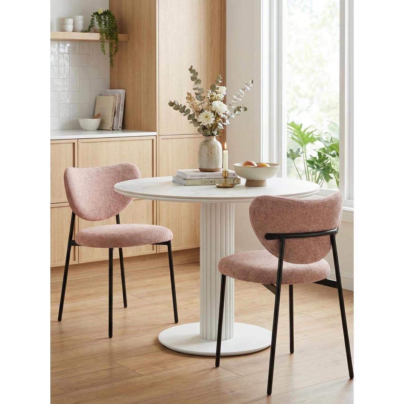 Стул обеденный Stool Group Rina шенилл пыльно-розовый