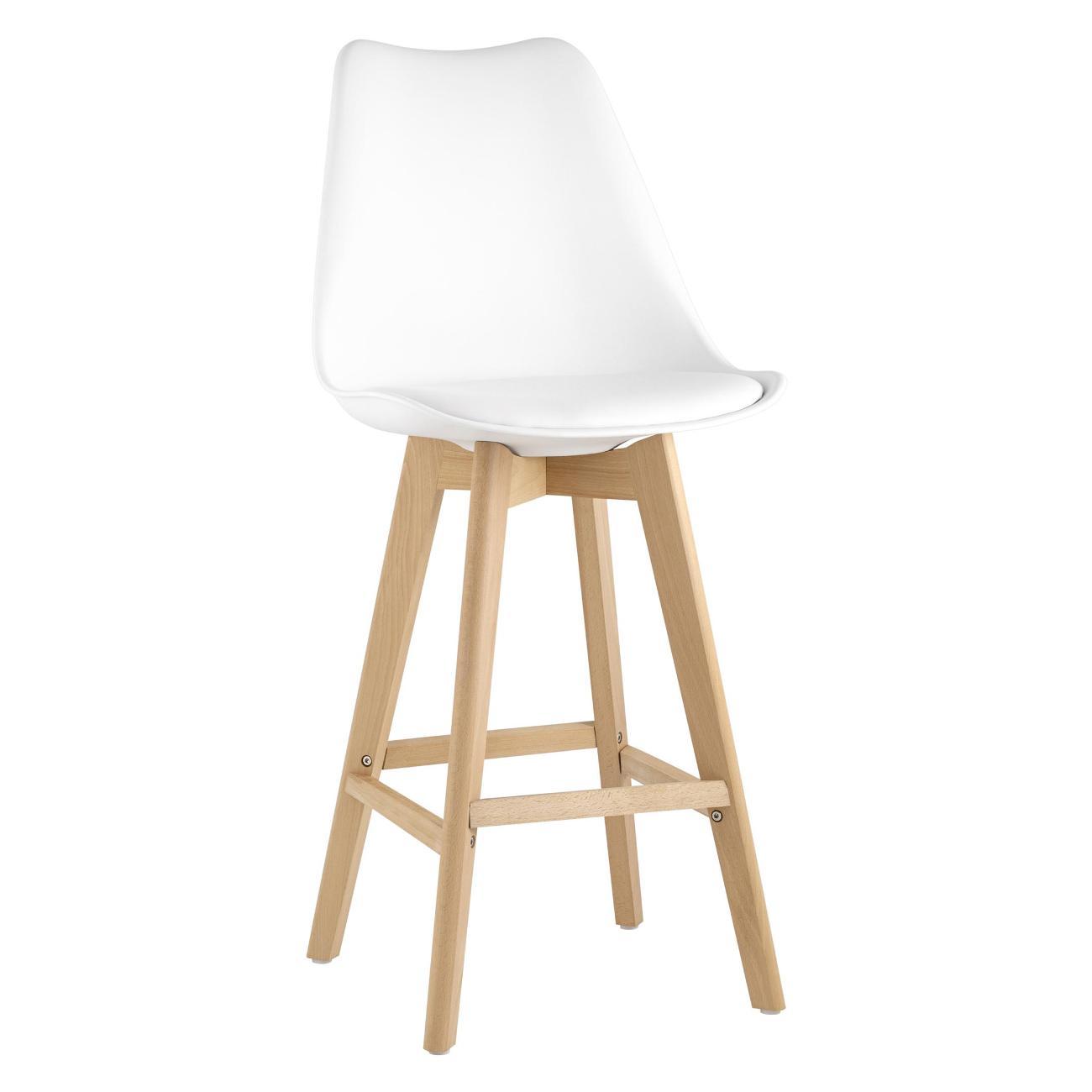 Стул обеденный Stool Group барный со спинкой Frankfurt, белый (комплект 4 ст