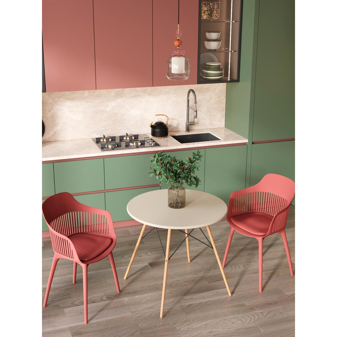 Стул обеденный Stool Group для кухни Crocus с подушкой, пластик бордо (компл