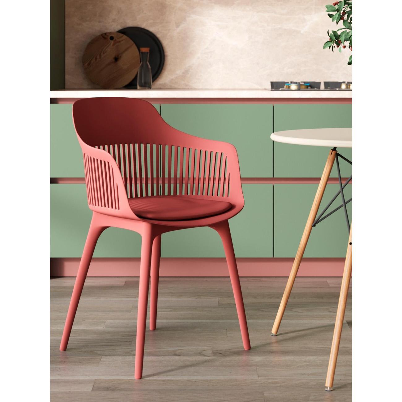 Стул обеденный Stool Group для кухни Crocus с подушкой, пластик бордо (компл