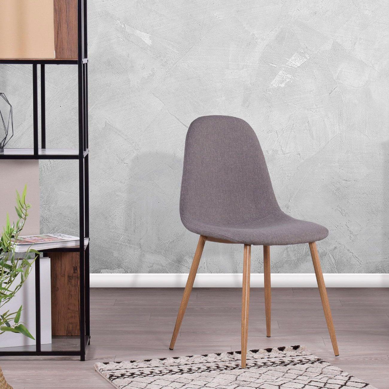 Стул обеденный Stool Group для кухни Валенсия SN, рогожка, темно-серый (комп