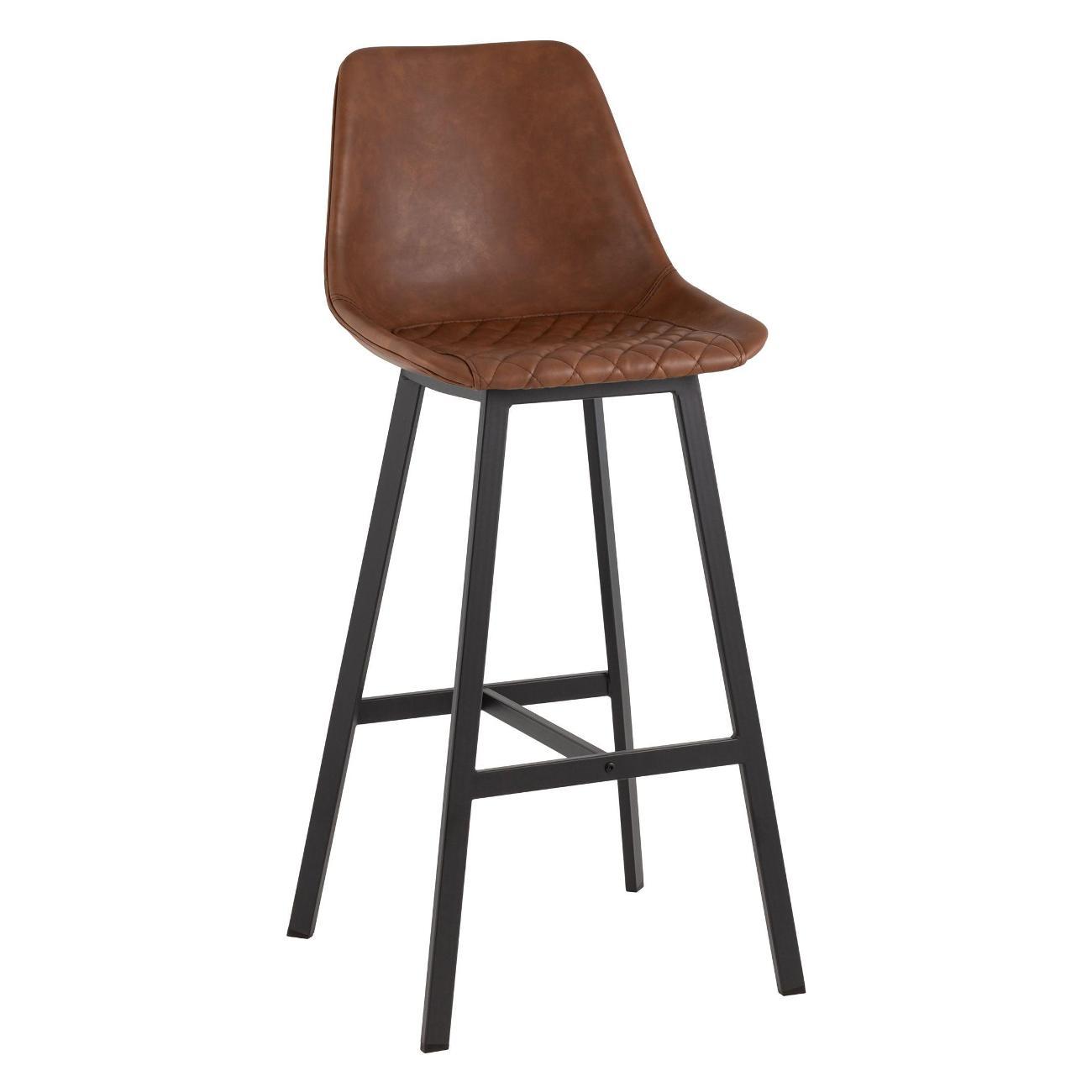 Стул обеденный Stool Group барный TEXAS, экокожа, коричневый (комплект 2 сту