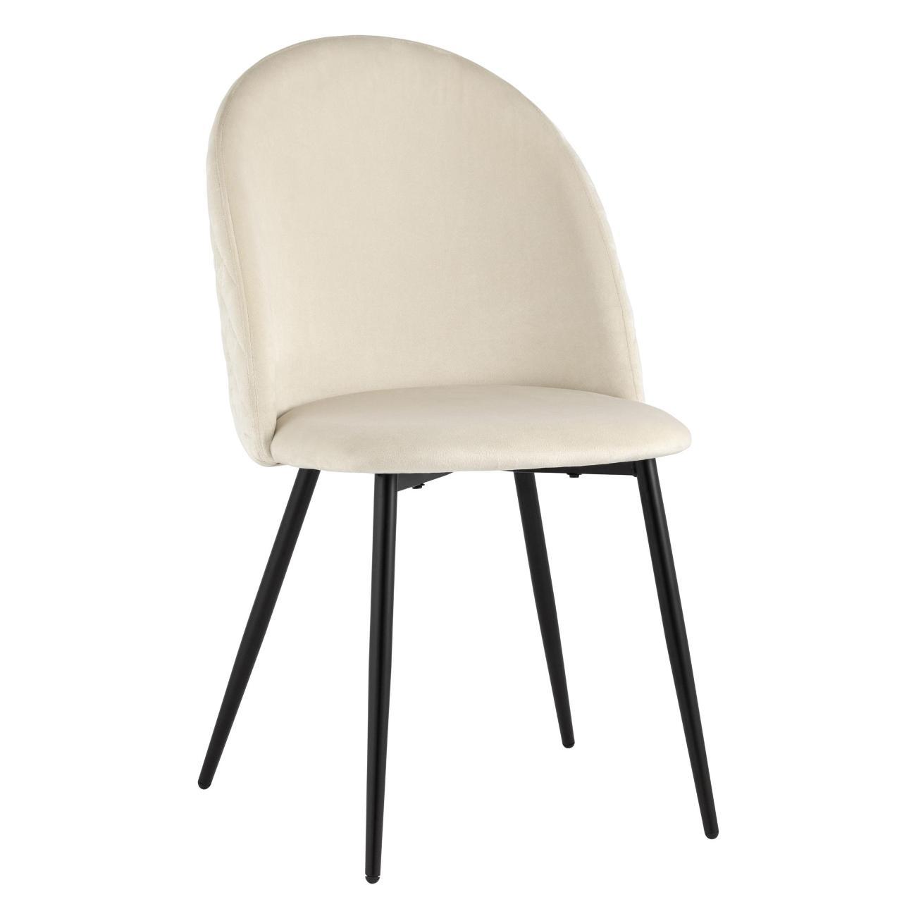 Стул обеденный Stool Group для кухни Lilly, велюр бежевый (комплект 2 стула)