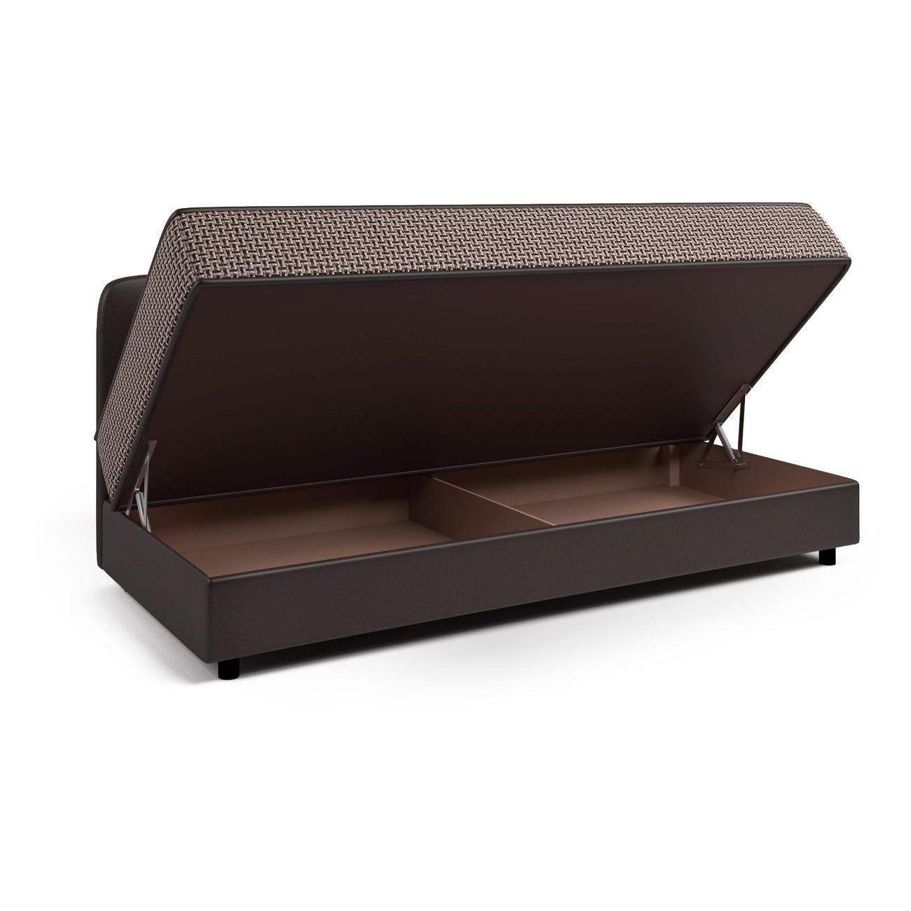 Диван Шарм-Дизайн прямой Уют Корфу коричневый и экокожа шоколад