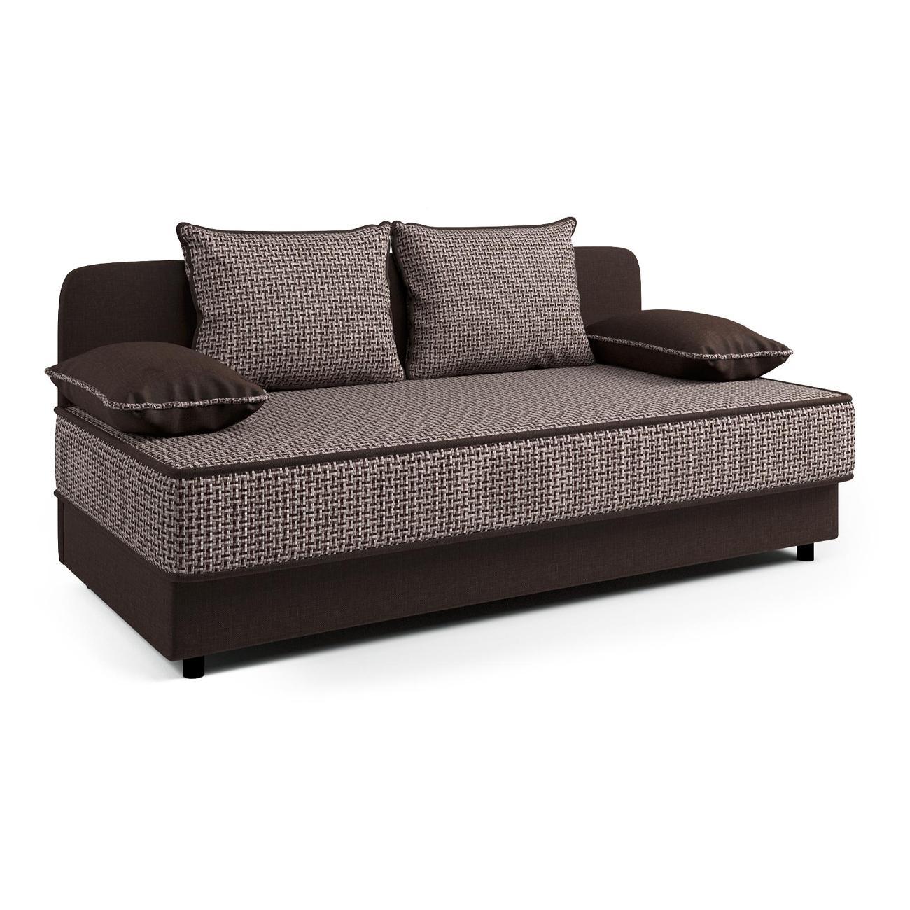 Диван Шарм-Дизайн прямой Уют рогожка шоколад и Корфу