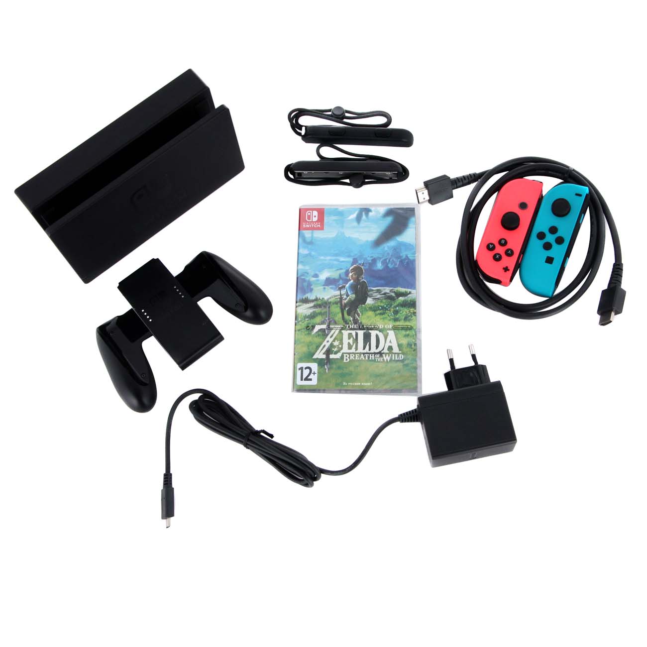 Игровая приставка Nintendo Switch синий/красный + LoZ: BotWild