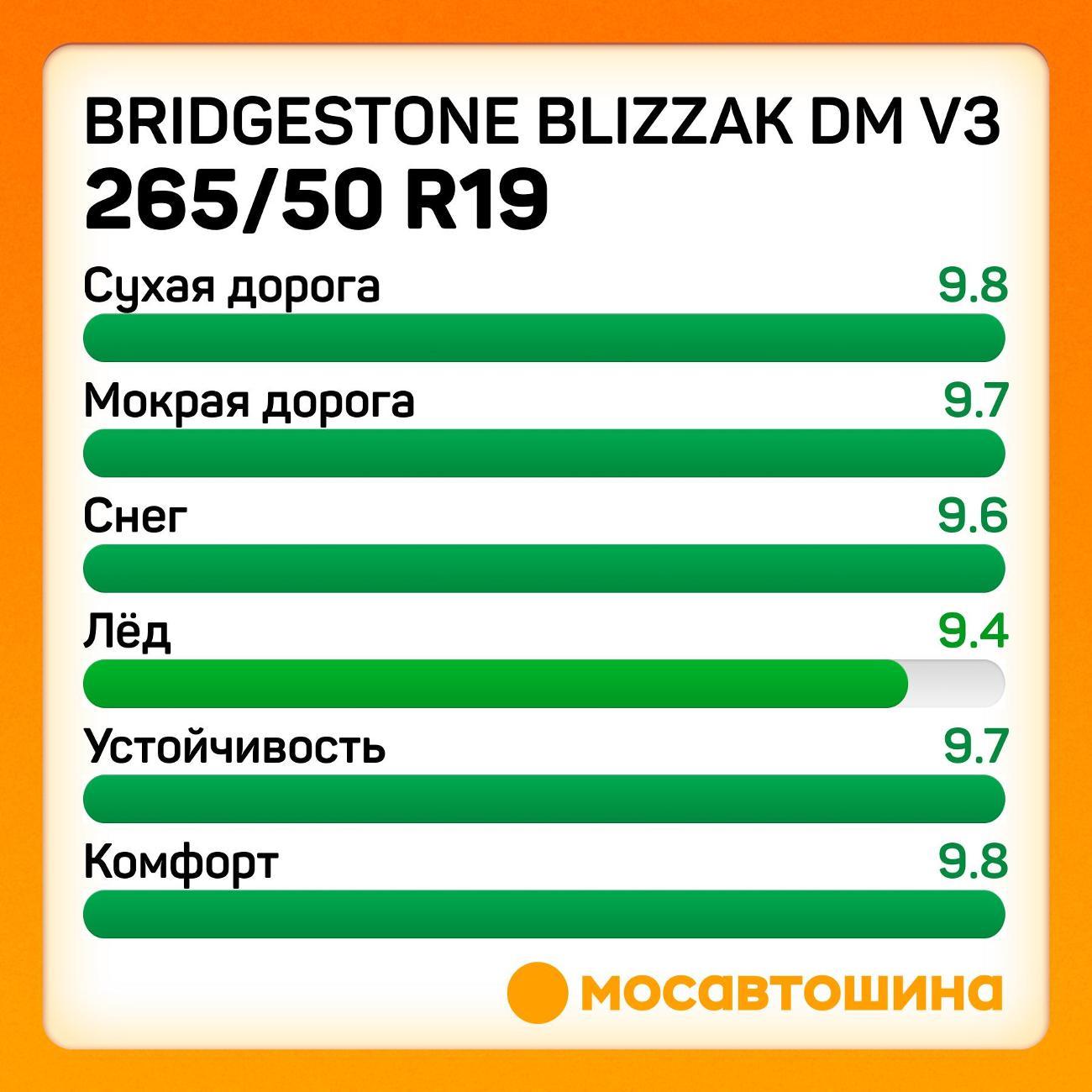 Шина автомобильная Bridgestone Blizzak DM V3 265/50 R19 110T XL