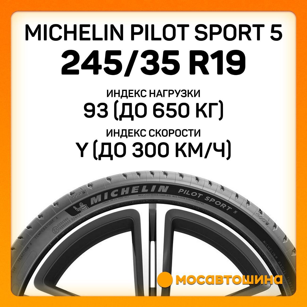 Шина автомобильная Michelin Pilot Sport 5 245/35 ZR19 93Y XL