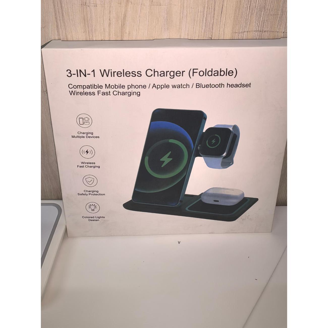 Беспроводное зярядное устройство Wireless 3 in1 Magnetic Charger черный