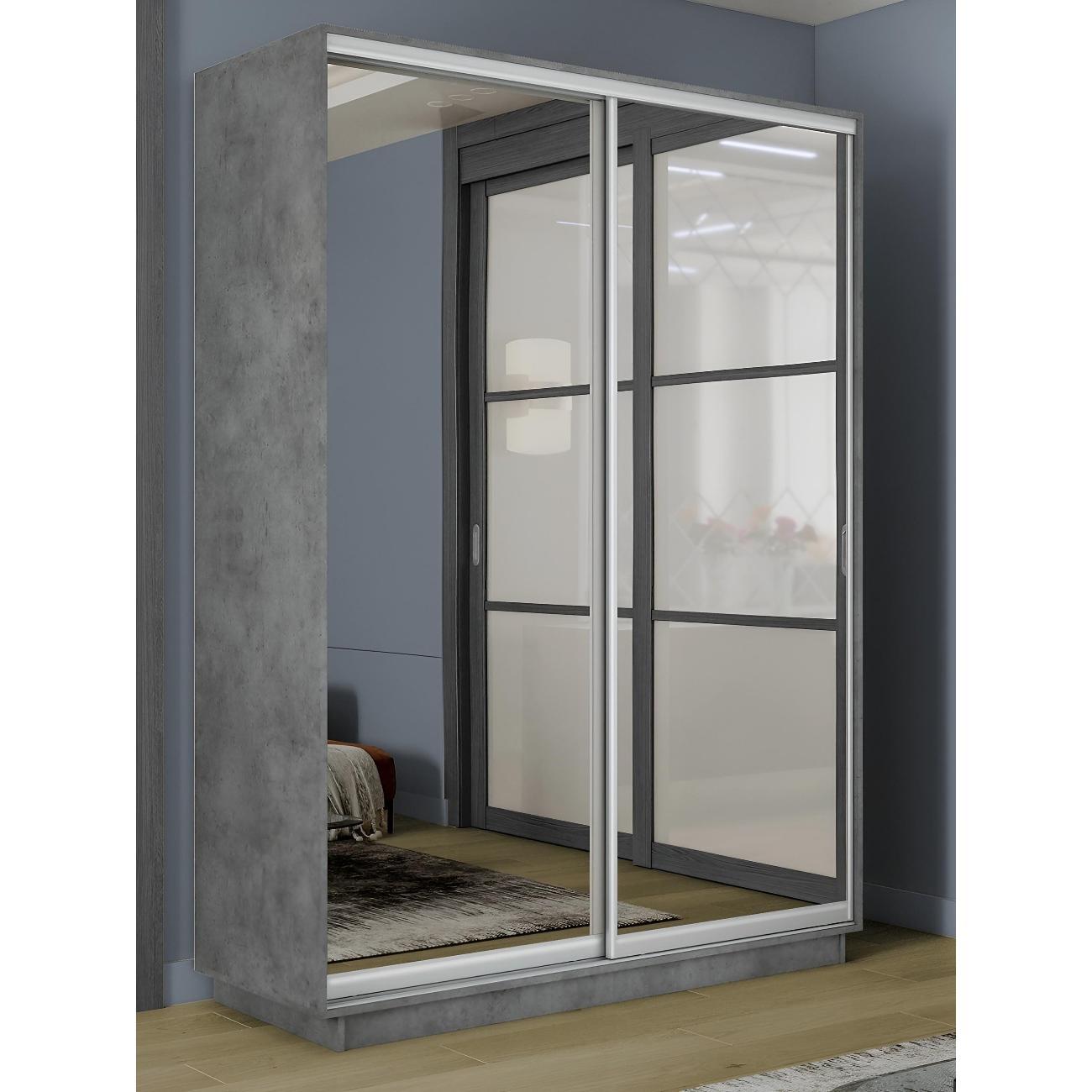 Шкаф-купе Е1 1,6 Экспресс 2-х дверный 160х240х60 с зеркалами б