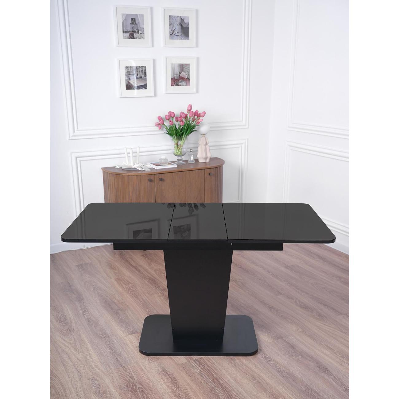 Стол обеденный Frenesie ГРАНТ 1100х700 Стекло RAL9017 черное