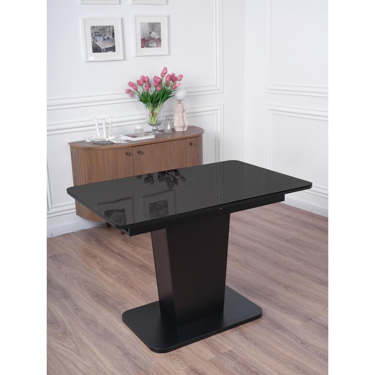 Стол обеденный Frenesie ГРАНТ 1100х700 Стекло RAL9017 черное