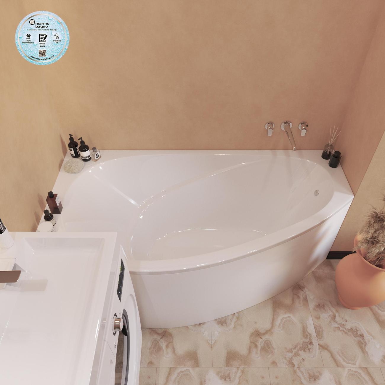 Ванна Marmo Bagno Турин 170х95 левая