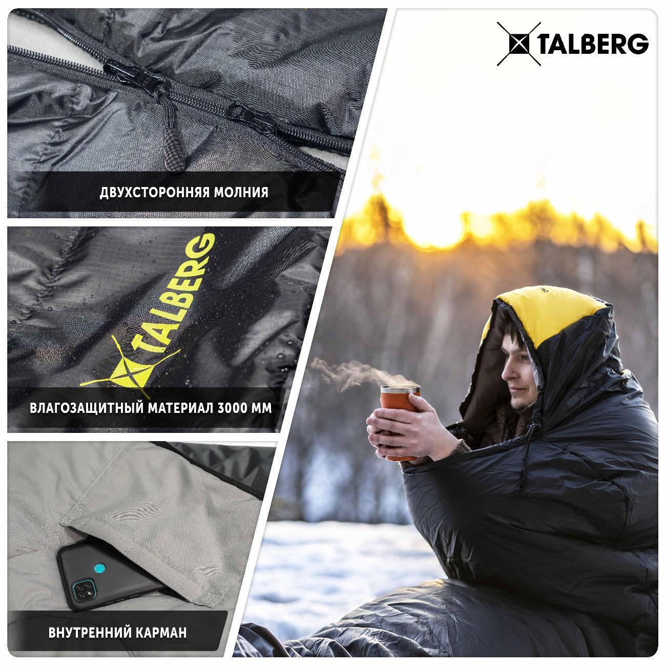 Спальный мешок Talberg GRUNTEN -34C левая молния черный