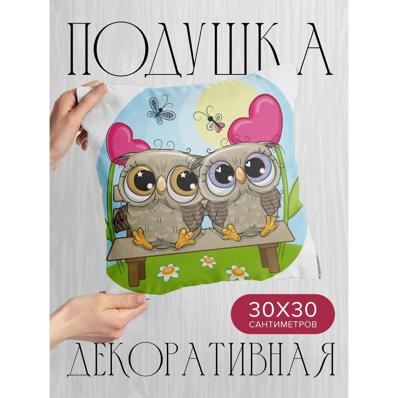 Подушка PrintyFull Две совы на скамейке FP414221699 фото