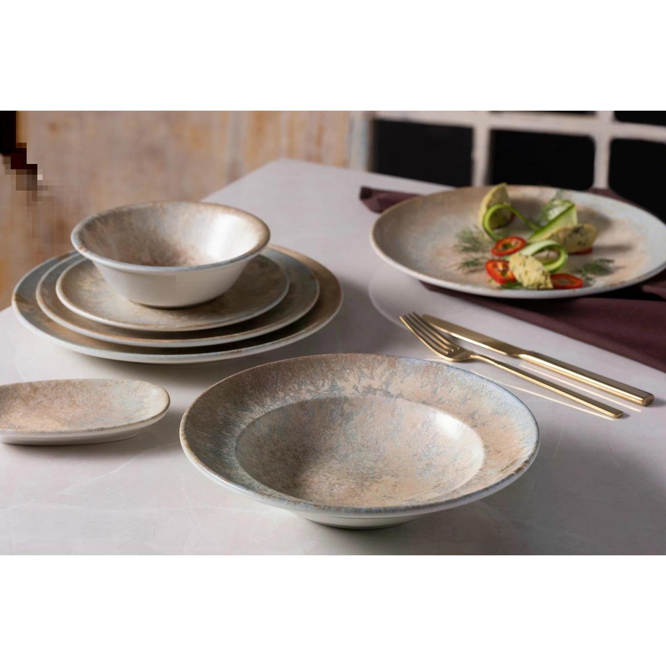 Тарелка суповая BONNA Luz 24 см, 2 шт. бежевый