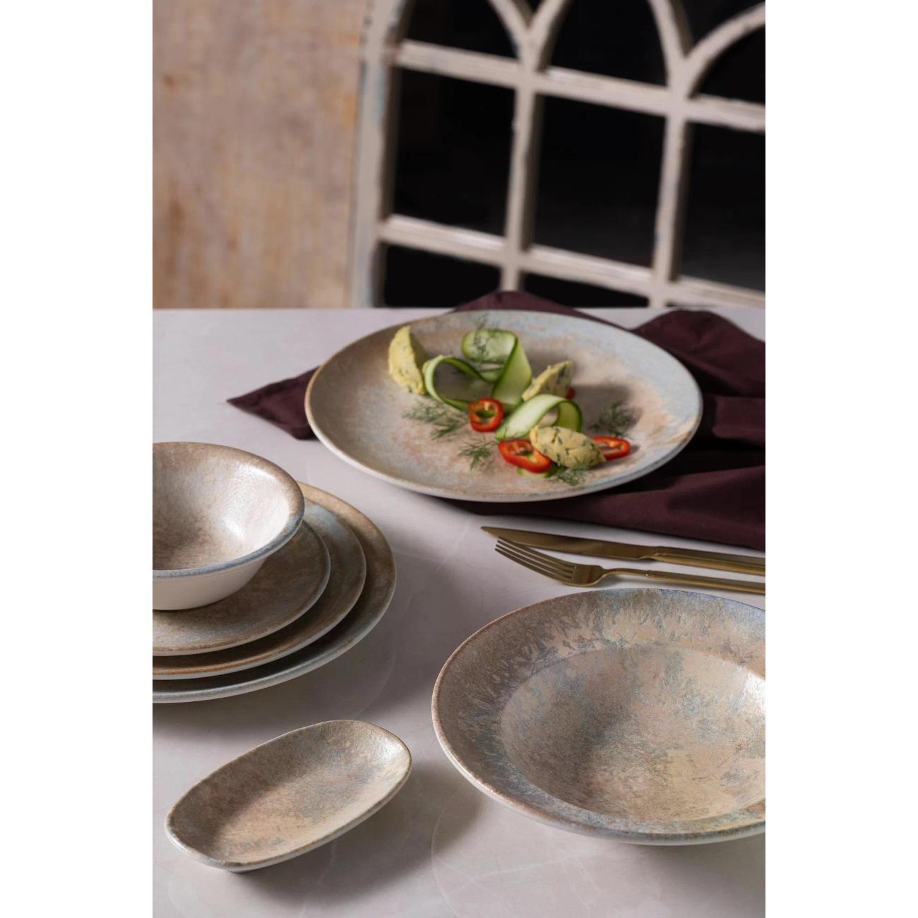 Тарелка суповая BONNA Luz 24 см, 2 шт. бежевый