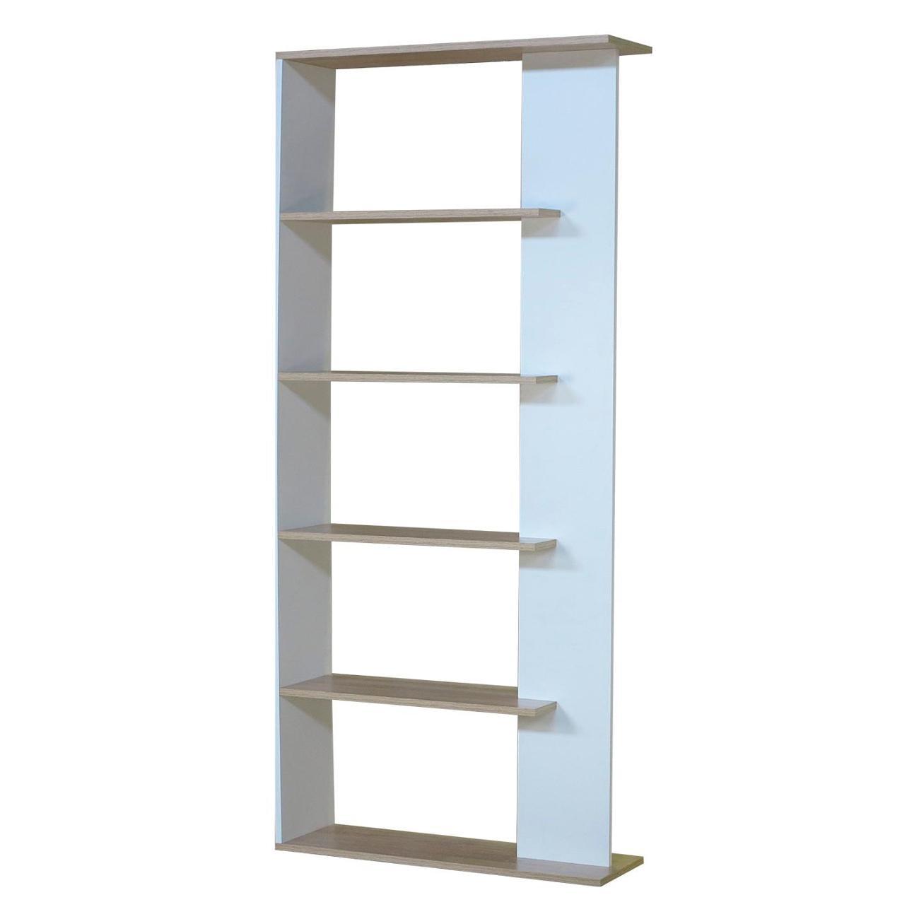 Стеллаж Шарм-Дизайн Уют торцевой 80х30х180, открытый, Белый и Дуб