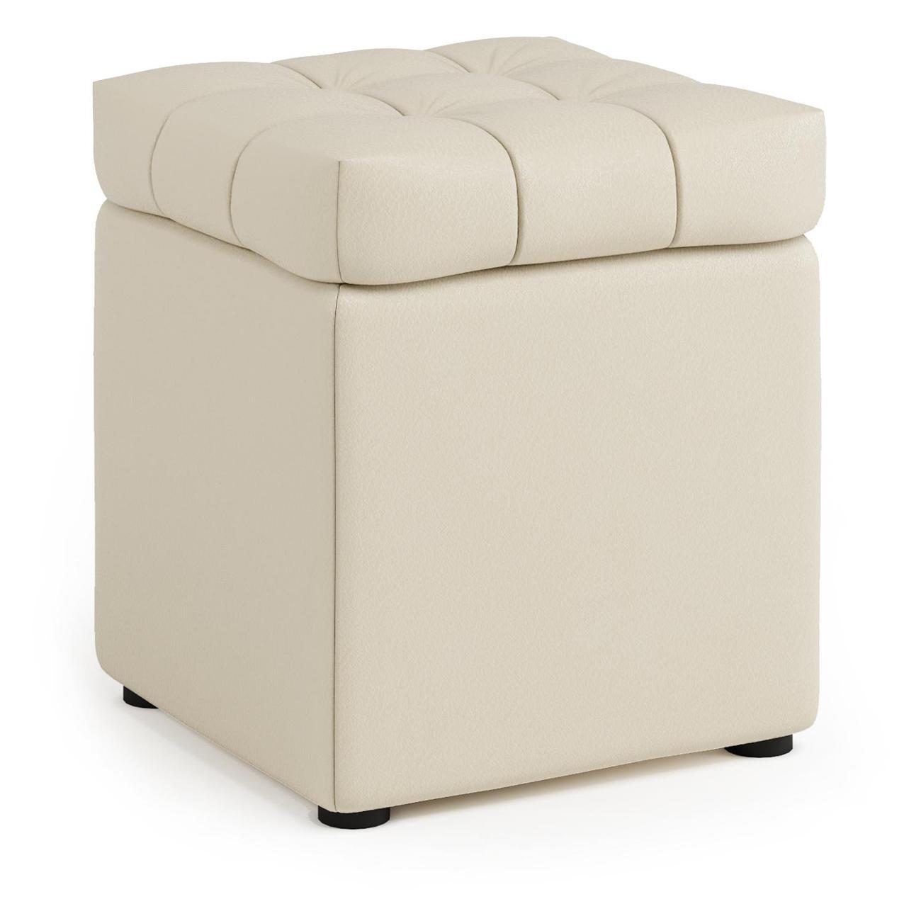 Пуф Шарм-Дизайн Квадро с ящиком бежевая экокожа