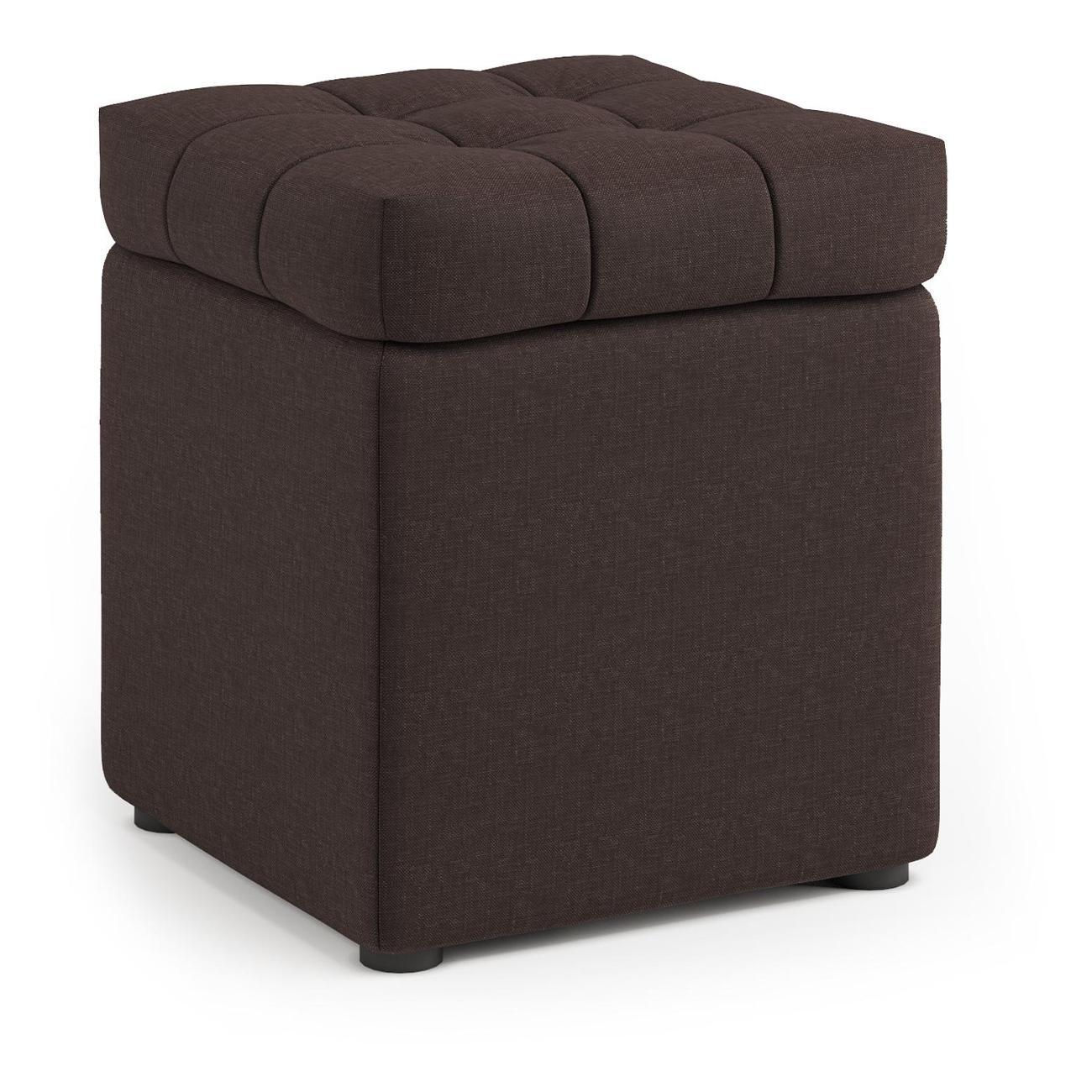 Пуф Шарм-Дизайн Квадро с ящиком шоколадная рогожка