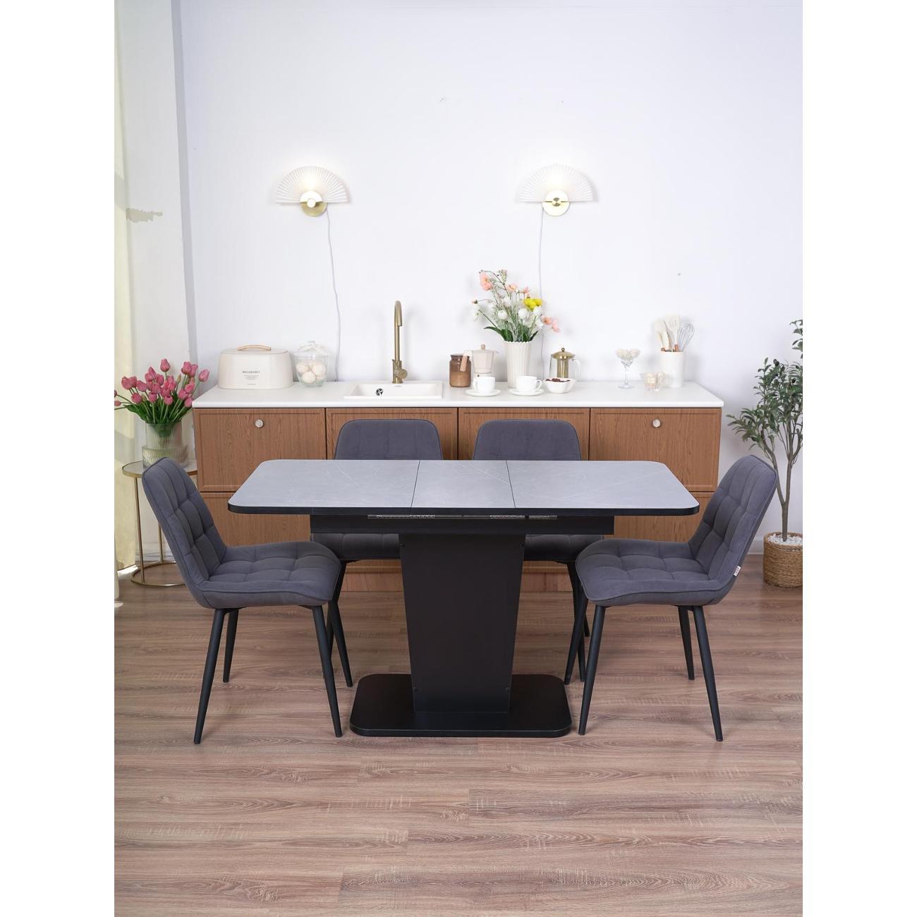 Стол обеденный Frenesie ГРАНТ 1080х680 No3080 ЛДСП черное