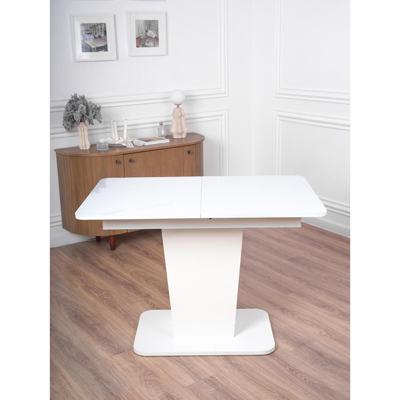 Стол обеденный Frenesie ГРАНТ 1100х700 Стекло RAL9003бел