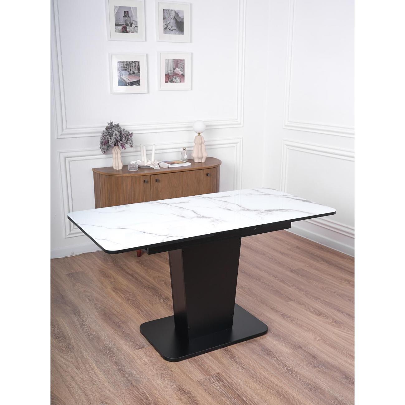 Стол обеденный Frenesie ГРАНТ 1100х700 Стекло ТМ69 ЛДСП черное