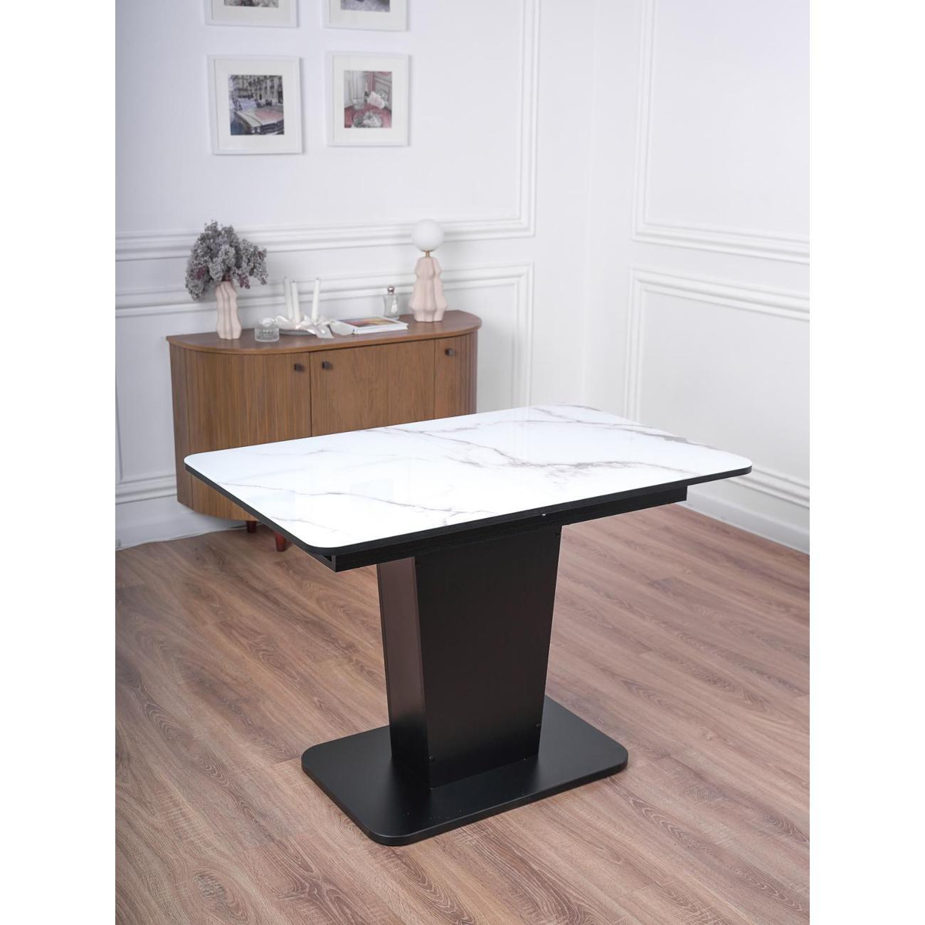 Стол обеденный Frenesie ГРАНТ 1100х700 Стекло ТМ69 ЛДСП черное