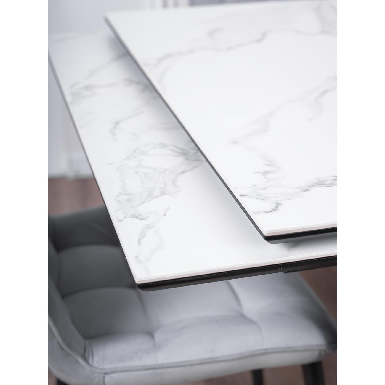 Стол обеденный Frenesie Рокс Белый Мрамор Опоры Черные