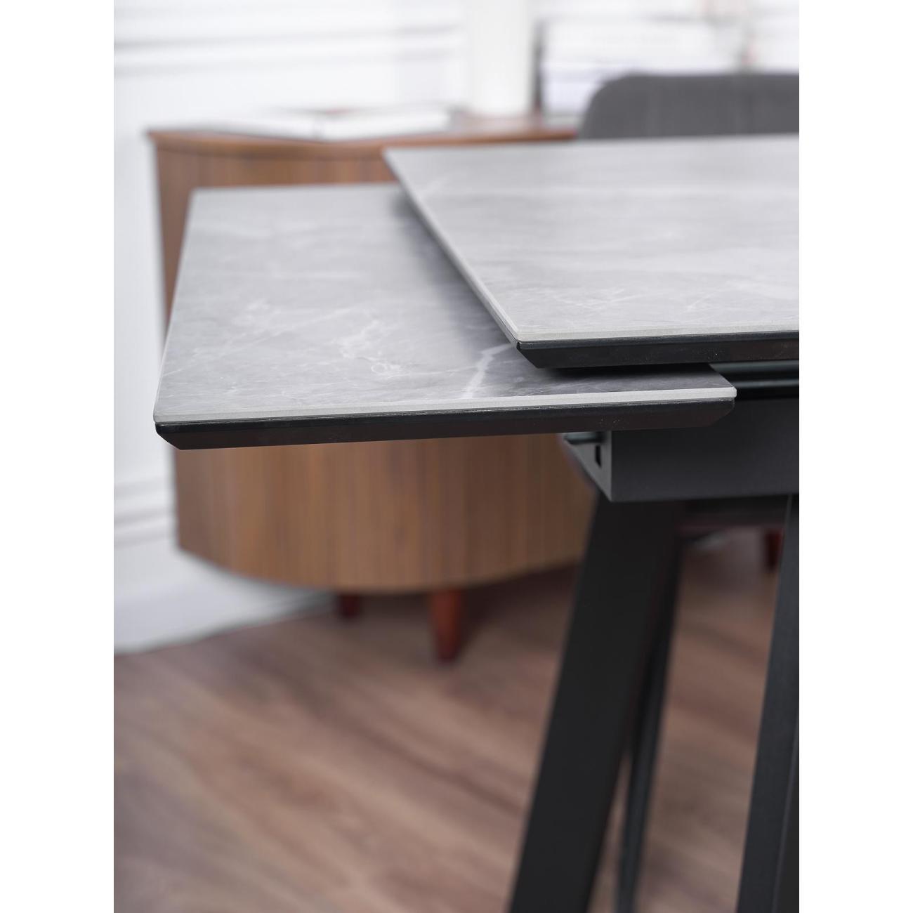 Стол обеденный Frenesie Рокс Серый Мрамор Опоры Черные