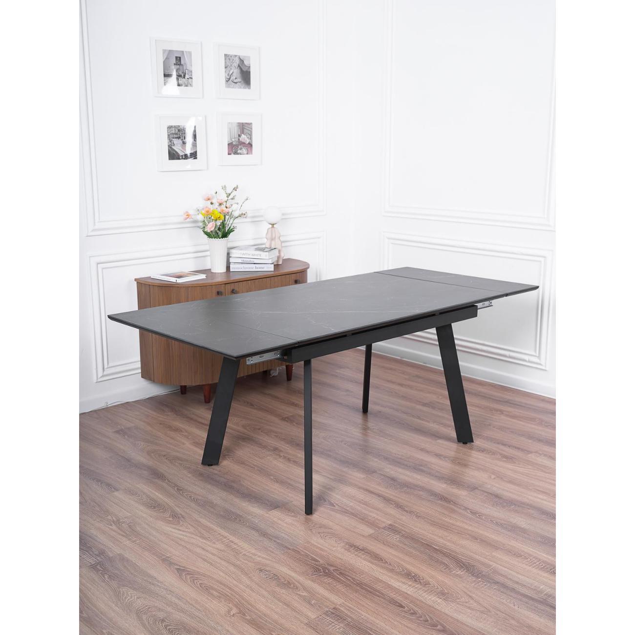 Стол обеденный Frenesie Рокс Черный Мрамор Опоры Черные