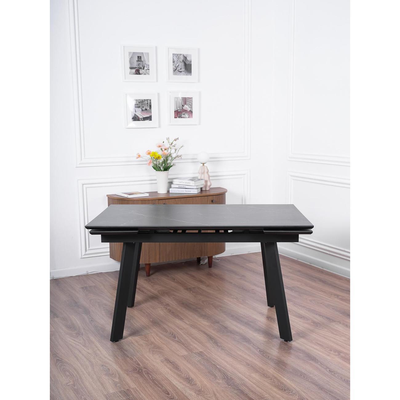 Стол обеденный Frenesie Рокс Черный Мрамор Опоры Черные