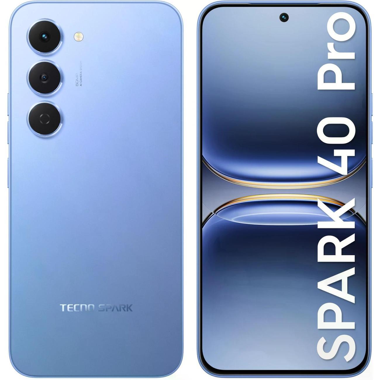 Смартфон TECNO Spark 40 Pro (KM6 128+8 LAKE BLUE)