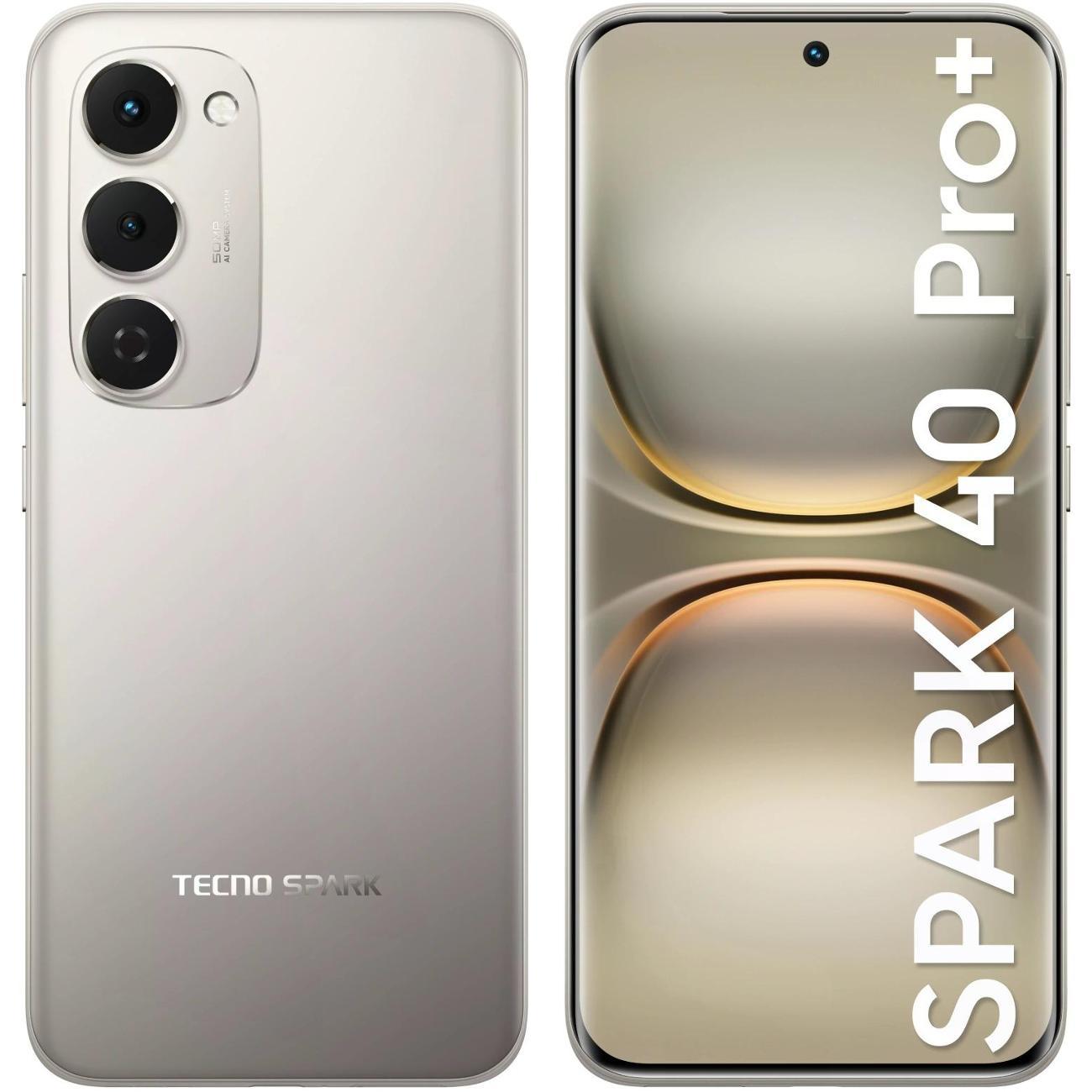Смартфон Tecno Spark 40 Pro + (KM7 256+8 Серебристый) фото