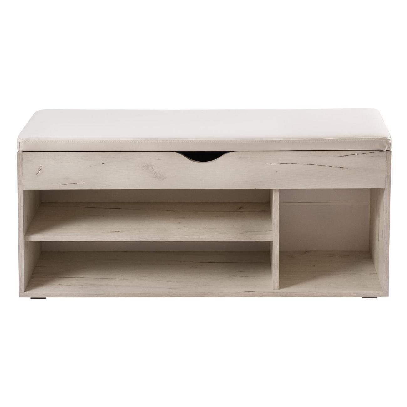 Обувница Frenesie для прихожей с сиденьем Деко 4, дуб крафт белый, 104х30х49,5 см.