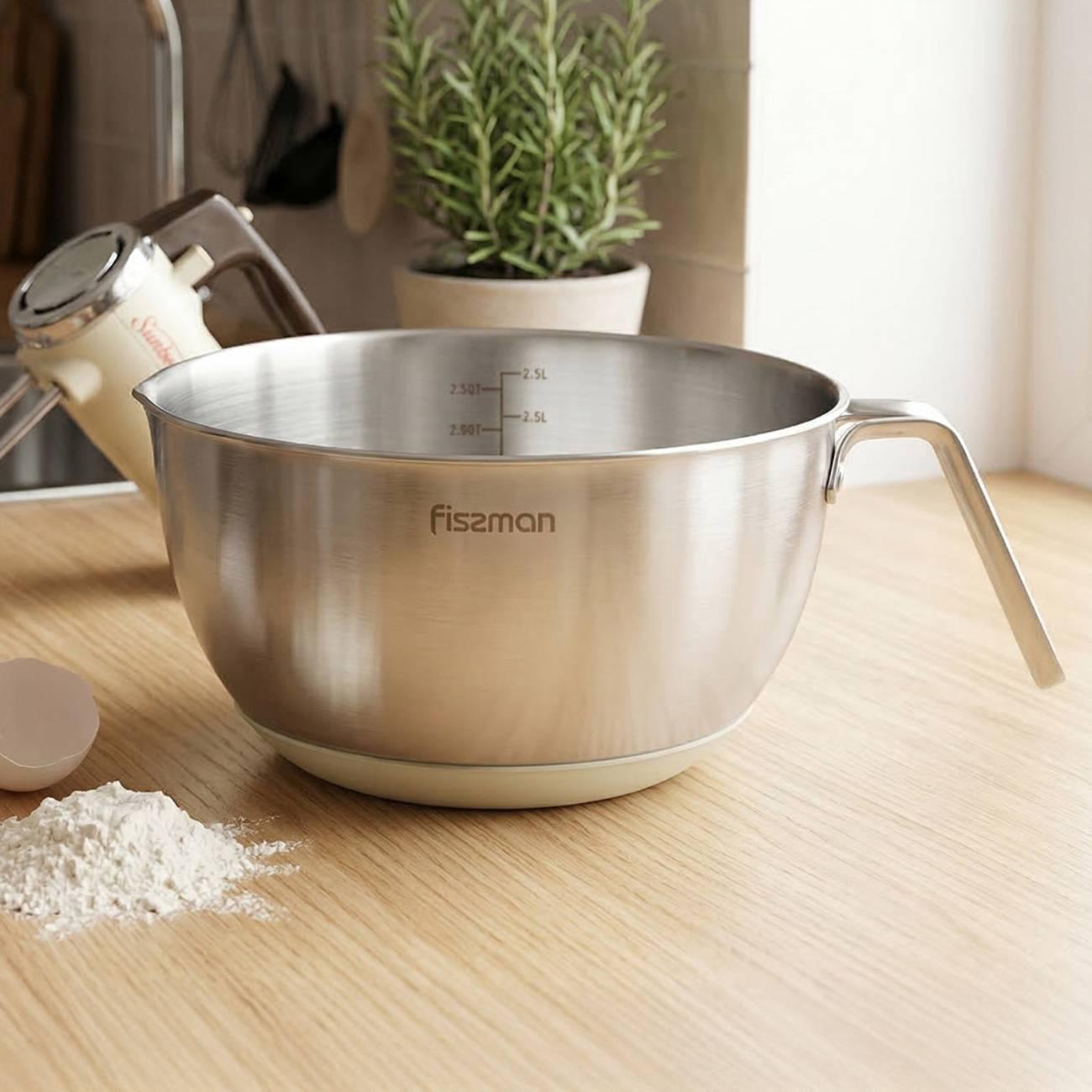 Миска FISSMAN 21*12 см 2,5 л с ручкой