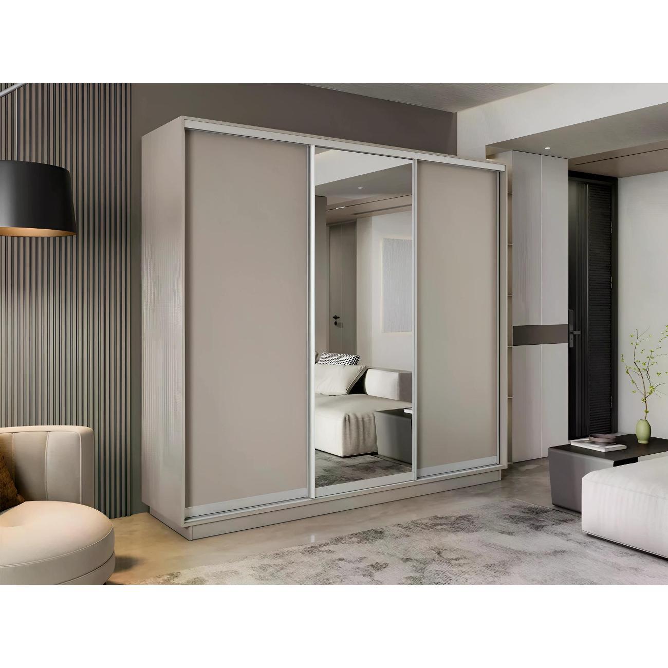 Шкаф-купе Е1 2,4 Экспресс 3-х дверный 240х220х60 ЛДСП/зеркало Кашемир