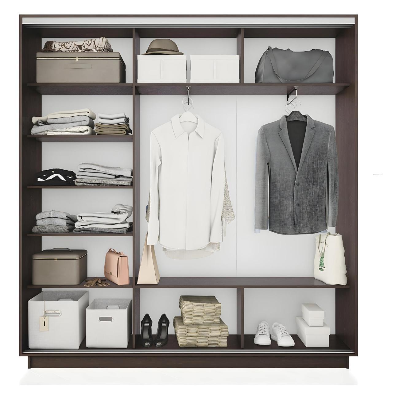 Шкаф-купе Е1 2,4 Экспресс 3-х дверный 240х220х45 ЛДСП/зеркало венге