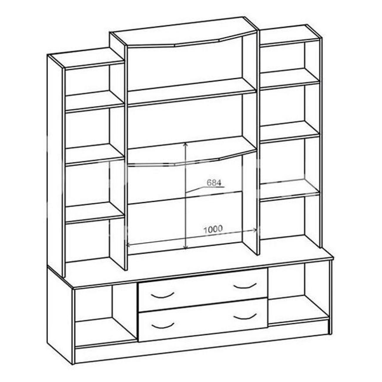 Комплект мебели для гостинной Регион 58 Гостиная-стенка