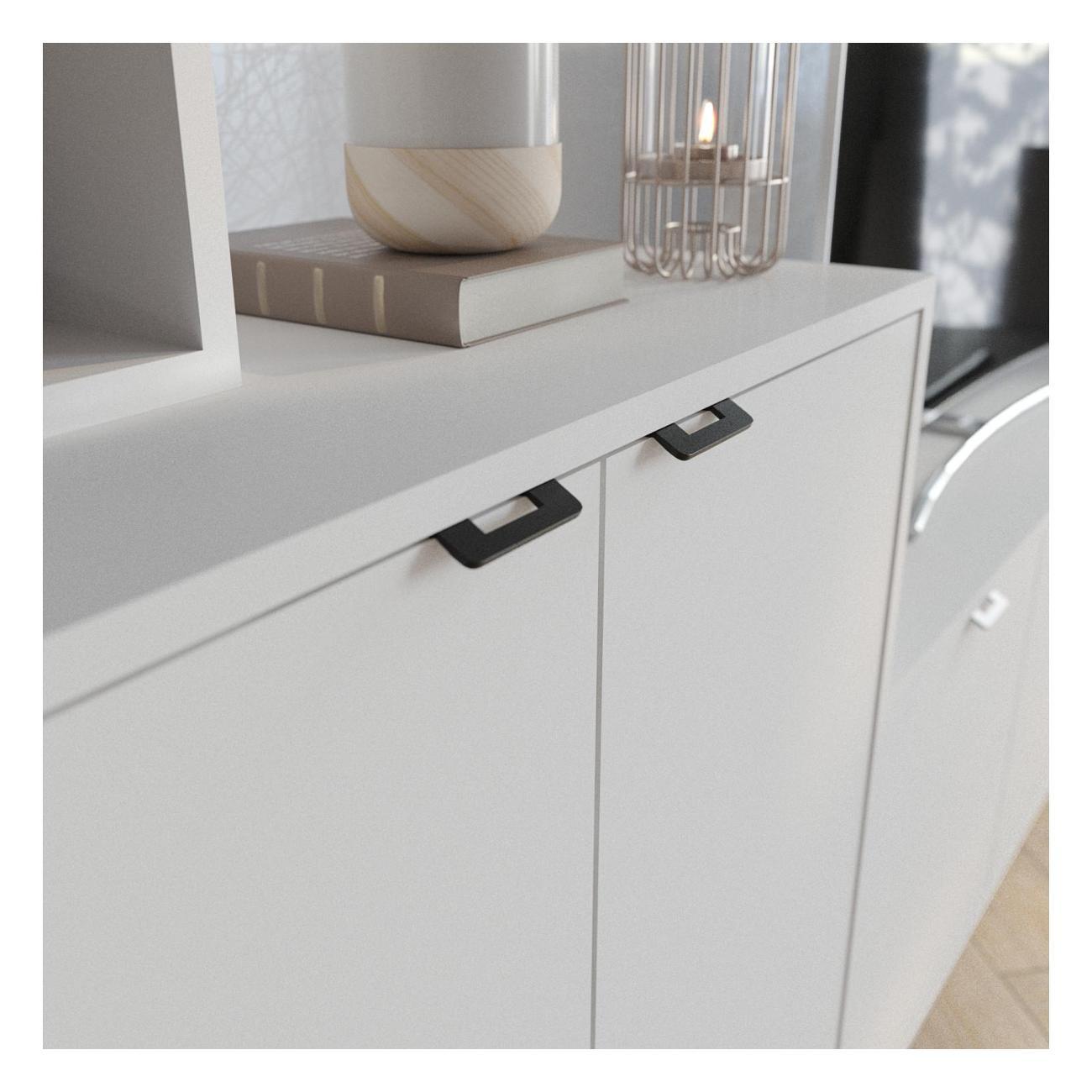 Комплект мебели для гостинной ТЭКС мебель в современном стиле, для маленькой комнаты, Белый/Графит серый