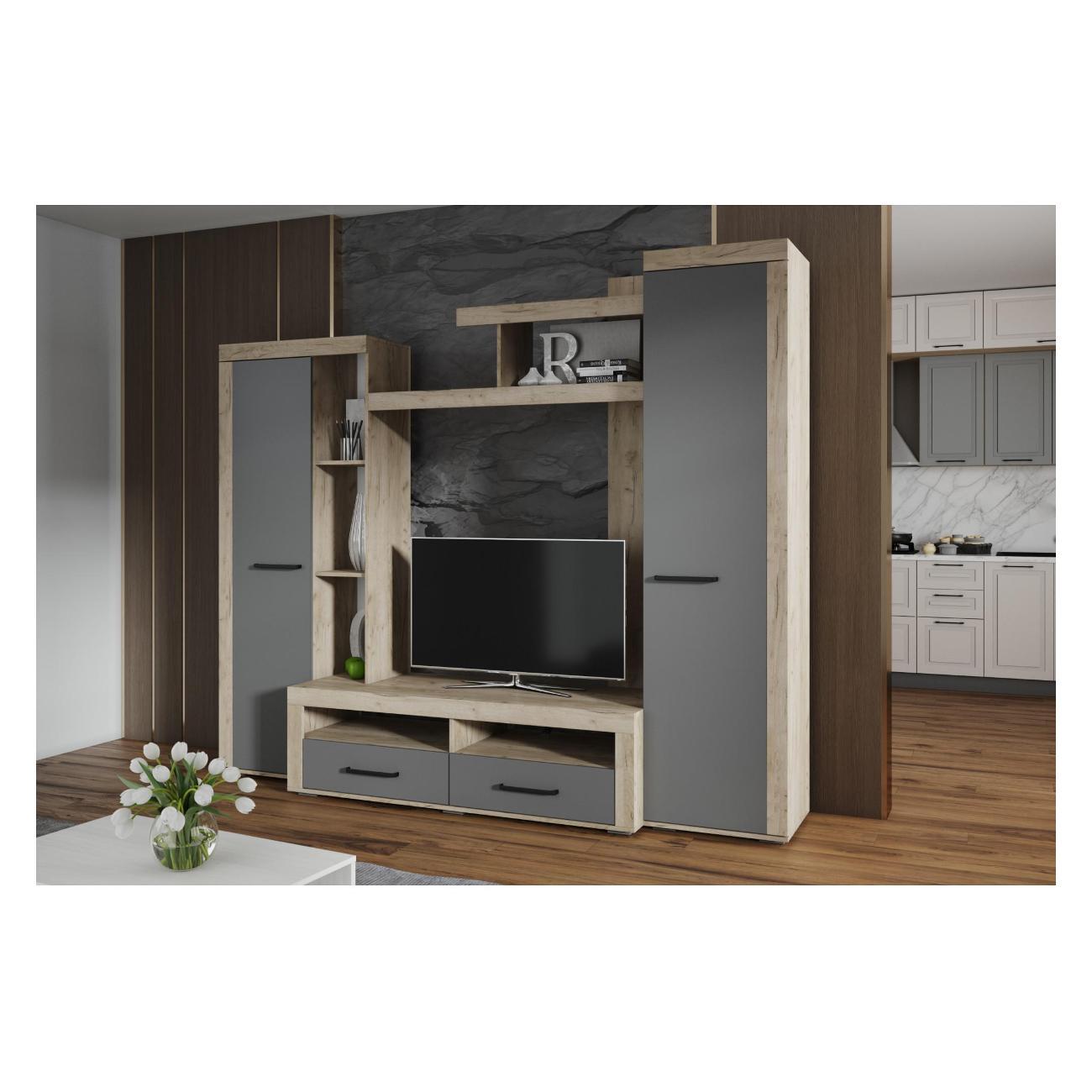 Комплект мебели для гостинной ТЭКС мебель Готовая стенка для гостиной в современном стиле