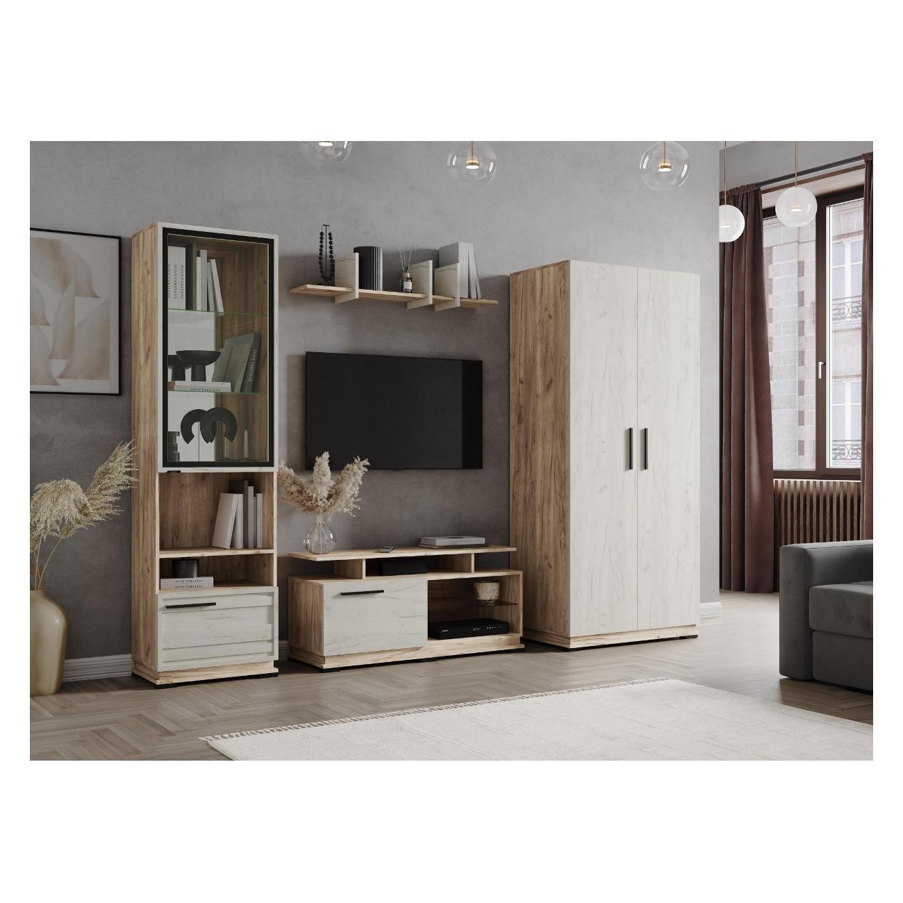 Комплект мебели для гостинной ТЭКС мебель композиция 2, современный стиль, дуб крафт табачный