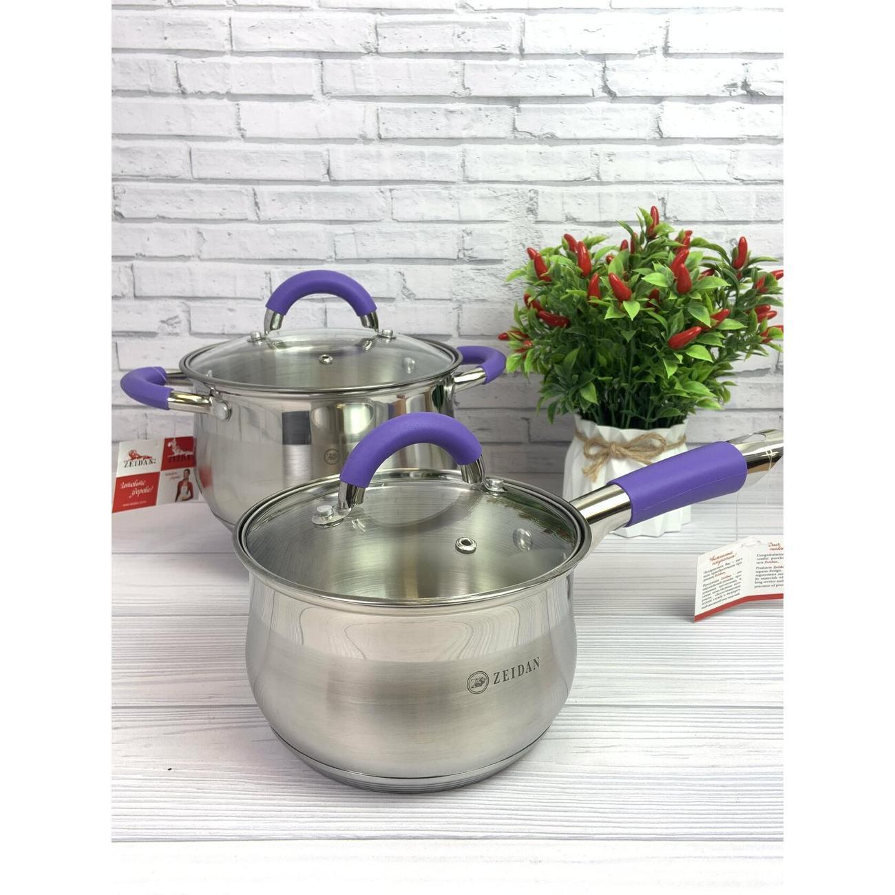 Кастрюля Zeidan 2,1 л с крышкой и ненагревающимися ручками Z-5025