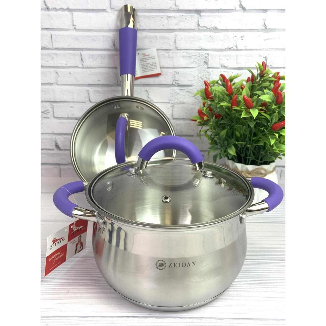 Кастрюля Zeidan 4 л с крышкой и ненагревающимися ручками Z-50252