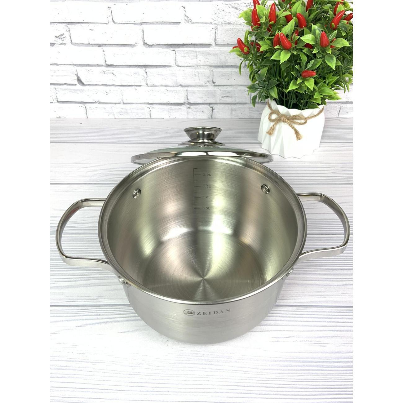 Кастрюля Zeidan 6 л из нержавеющей стали с крышкой Z-50286