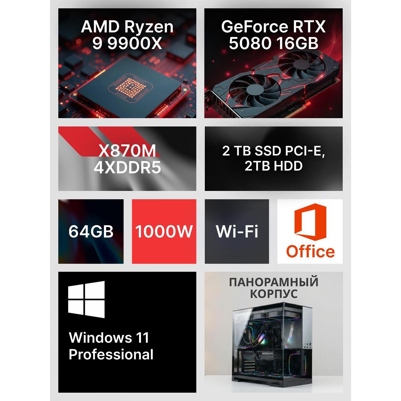 Системный блок Robotcomp Посейдон 3.0 V3 Plus Aqua черный