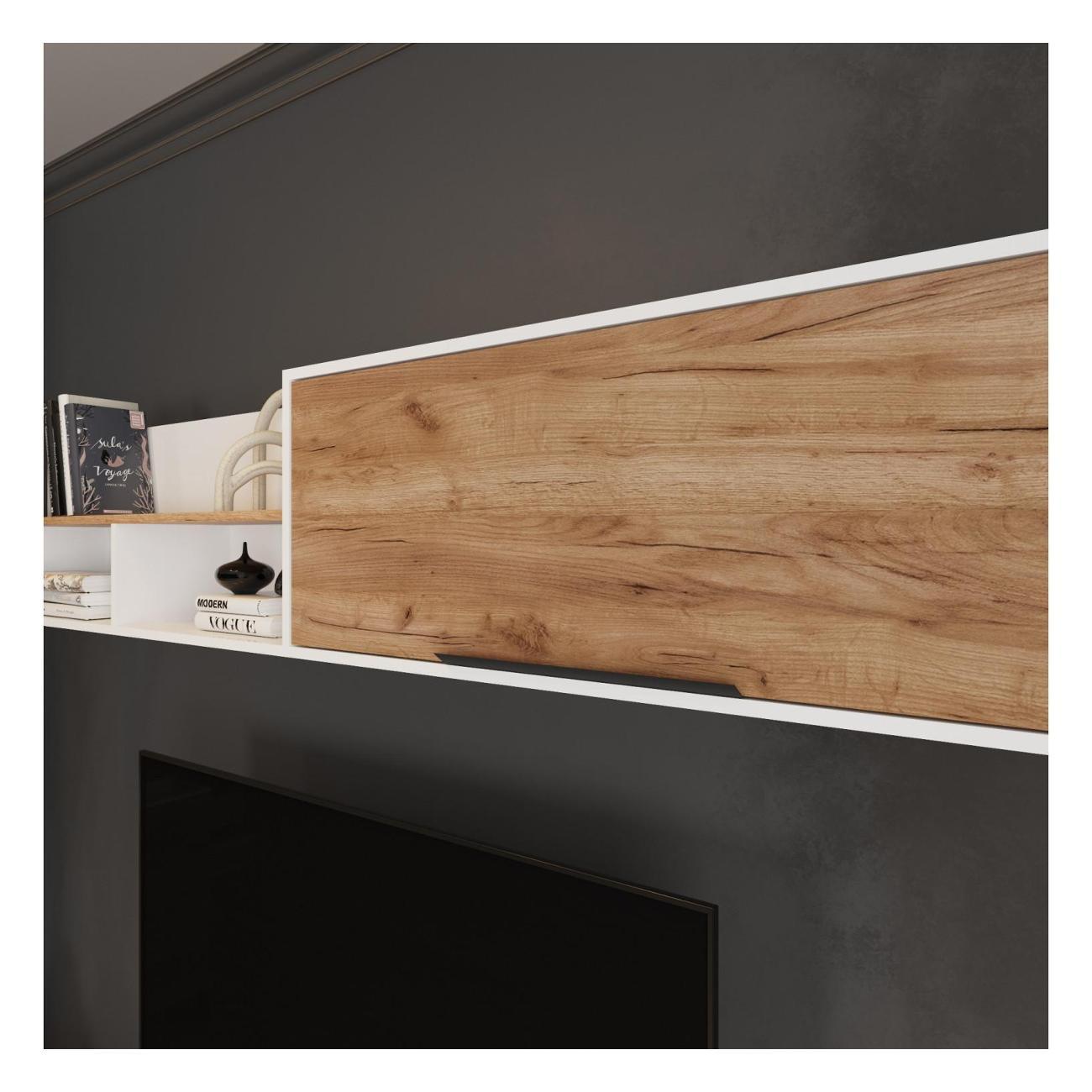 Комплект мебели для гостинной ТЭКС мебель композиция 2, Дуб крафт табачный/Белый глянец