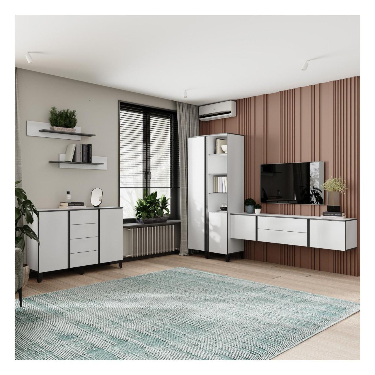 Комплект мебели для гостинной ТЭКС мебель Стильная Гостиная с навесной ТВ тумбой