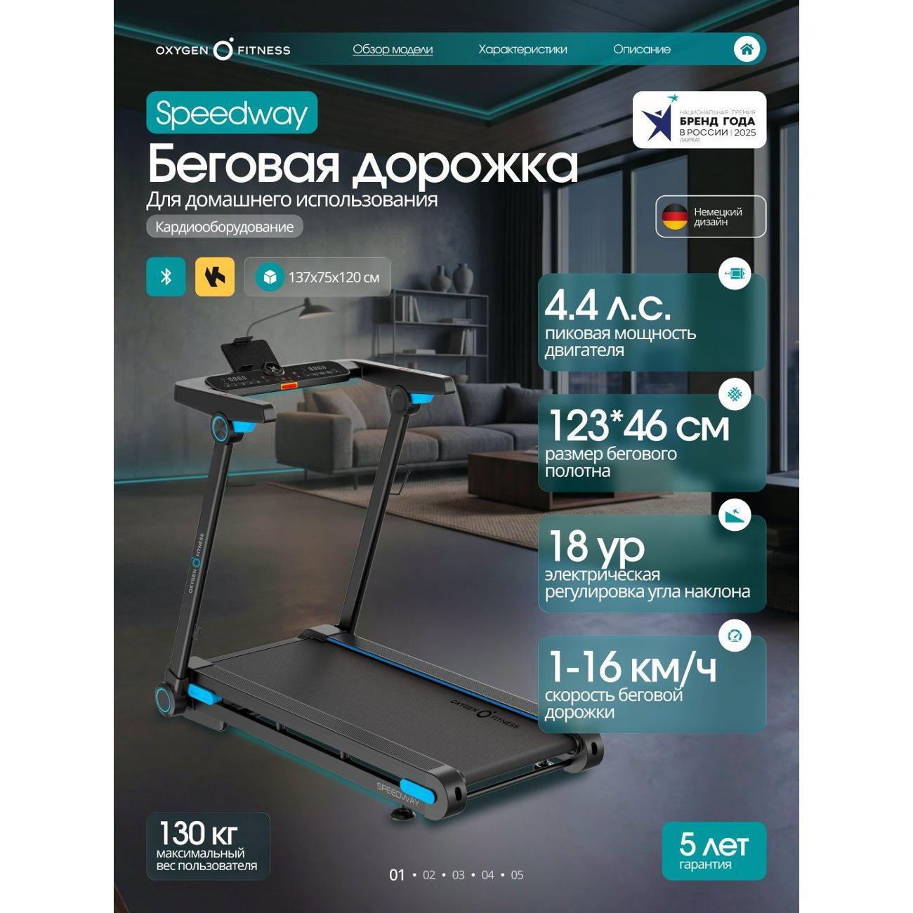 Беговая дорожка Oxygen Fitness SPEEDWAY