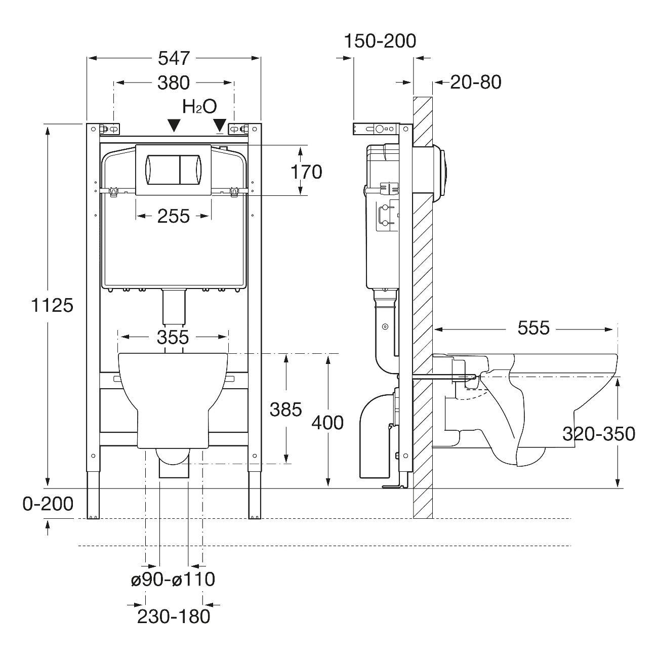Система инсталляций и смыва Roca Mateo